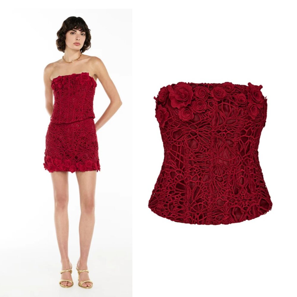 Manning Cartell Tea Ceremony Bustier Top in Red US 6